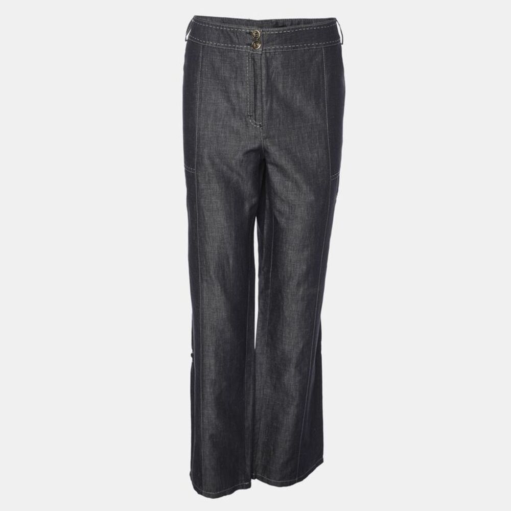 Elena Miro Blue Linen Blend Pants Xxl